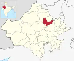 Location of Sikar district in Rajasthan