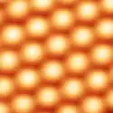 Atoms on the surface of a crystal of silicon carbide (SiC) are arranged in a hexagonal lattice and are 0.3&nbsp;nm apart.
