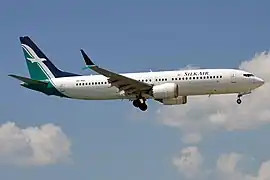 Boeing 737 MAX 8 in Silkair livery