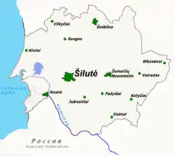 Map of Šilutė district municipality