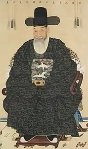 Joseon's Sim Hwan-ji wearing a hat influenced by osamo(烏紗帽)