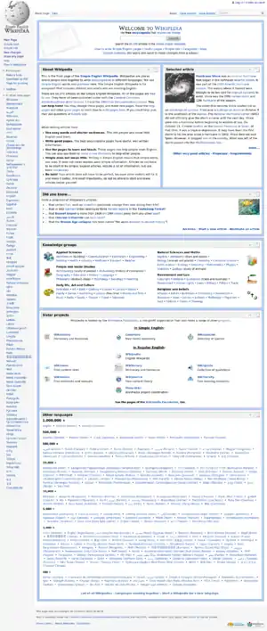 The homepage of the Simple English Wikipedia