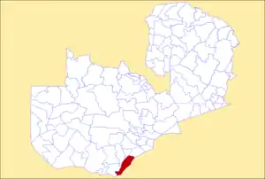 District location in Zambia