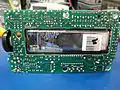 Back side of the PCB showing the bottom of the CRT assembly