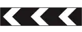 Sharp deviation to the left (right if chevrons are reversed) Road