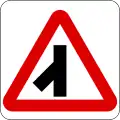 Traffic merging from left behind (Right if the symbol is reversed)