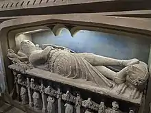 Circa 13th century memorial dedicated to Sir Walter de Dunstanville.