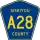 County Road A28 marker