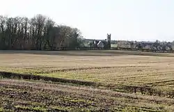 St Maurs-Glencairn church, Tour and the view south-west.