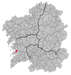 Location of Marín within Galicia