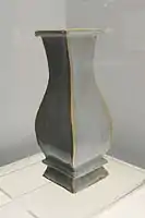 Sky-blue glazed square vase, Yuan