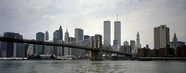 The Twin Towers of the World Trade Center (1973–2001) in Lower Manhattan by Minoru Yamasaki (1913-1986)