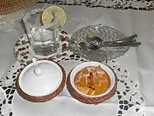 Slatko of watermelon rinds - the traditional way to serve slatko