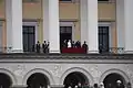 The Royal Family standing on the palace balcony