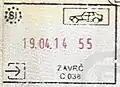 Entry stamp for road travel, issued at Zavrč