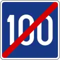 End of recommended speed limit