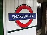 Roundel on the westbound platform