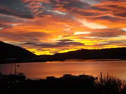 View from Malm at sunset