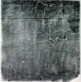 Image 30The Yu Ji Tu, or Map of the Tracks of Yu Gong, carved into stone in 1137, located in the Stele Forest of Xian. This 3&nbsp;ft (0.91&nbsp;m) squared map features a graduated scale of 100 li for each rectangular grid. China's coastline and river systems are clearly defined and precisely pinpointed on the map. Yu Gong is in reference to the Chinese deity described in the geographical chapter of the Classic of History, dated 5th century BC. (from History of cartography)