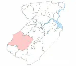 Location of South Brunswick within Middlesex County