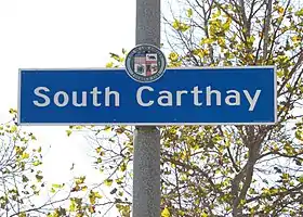 South Carthay signage located at 1025 S. Crescent Heights Boulevard (just south of Olympic Boulevard)