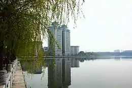 Library of the South Central University for Nationalities on the Shore of South Lake