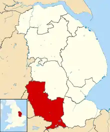 Shown within the ceremonial county of Lincolnshire
