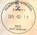 Entry stamp issued at Beitbridge in an Israeli passport