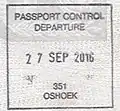 Exit stamp issued at Oshoek in an Israeli passport