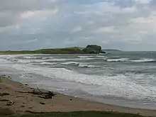 Photograph of the site of Dunaverty Castle