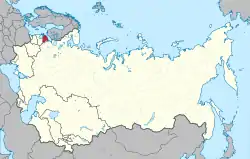 Location of annexed Estonia (red) within the USSR (as of 1945-1991)