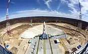 Soyuz-2.1a launch vehicle carrying spacecraft Mikhail Lomonosov at the launch pad at Vostochny Cosmodrome, April 2016