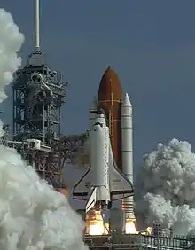 Space Shuttle Discovery STS-70 Launch. Taken with one of the first digital cameras: a Nikon E2.