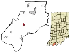 Location of Chrisney in Spencer County, Indiana.