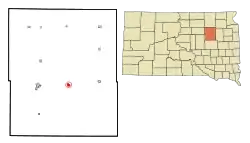 Location in Spink County and the state of South Dakota