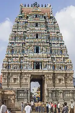 Sri Kailasanathar Temple gopuram in Tharamangalam, Tamil Nadu, India