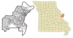 Location of Bella Villa, Missouri
