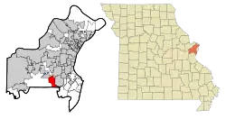 Location of Fenton, Missouri