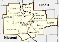 Location in Missouri and Illinois