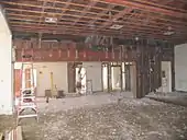 Gutted church interior during remodeling