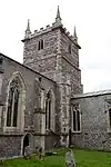 Tower, north transept and chancel with stair turret