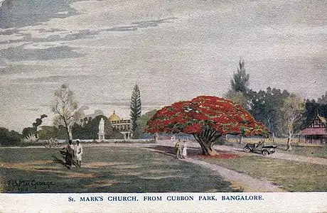 St Mark's Church, From Cubbon Park, Bengaluru