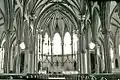Gothic Revival style vaults, chancel, and altar