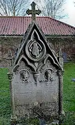Gothic revival headstone of Henry & Charlotte Cain (1871)