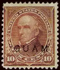 United States, 1899: overprinted for use in Guam.