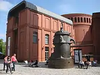 Stary Browar, Kufel by Wojciech Kujawski (Guinness ratified largest beer mug in the world), and Art Stations Foundation gallery in the background