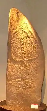 A neolithic Sardinian menhir (c. 2500&nbsp;BC) recovered at Laconi and assigned to the Abealzu-Filigosa culture