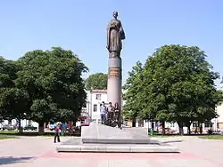 Statue of Nastia Lisovska (Roksolana or Hürrem Sultan) in downtown Rohatyn