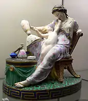 The porcelain painter, Paris, c. 1875. Biscuit porcelain with unfired paint.