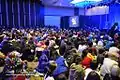 The crowd waiting to see Steam Powered Giraffe perform at Anime Midwest 2014 in the Rosemont Ballroom.
